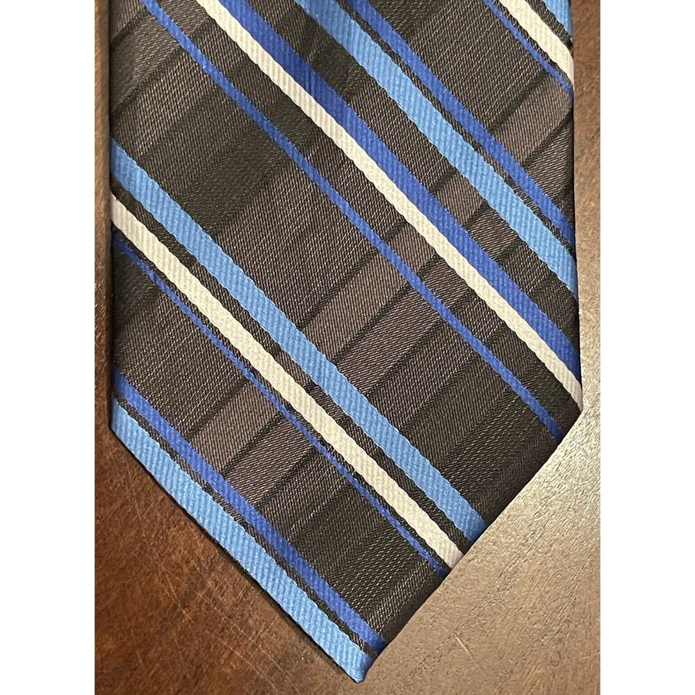J. Ferrar Blue Black 100% Polyester Men’s Neck Tie Made In China